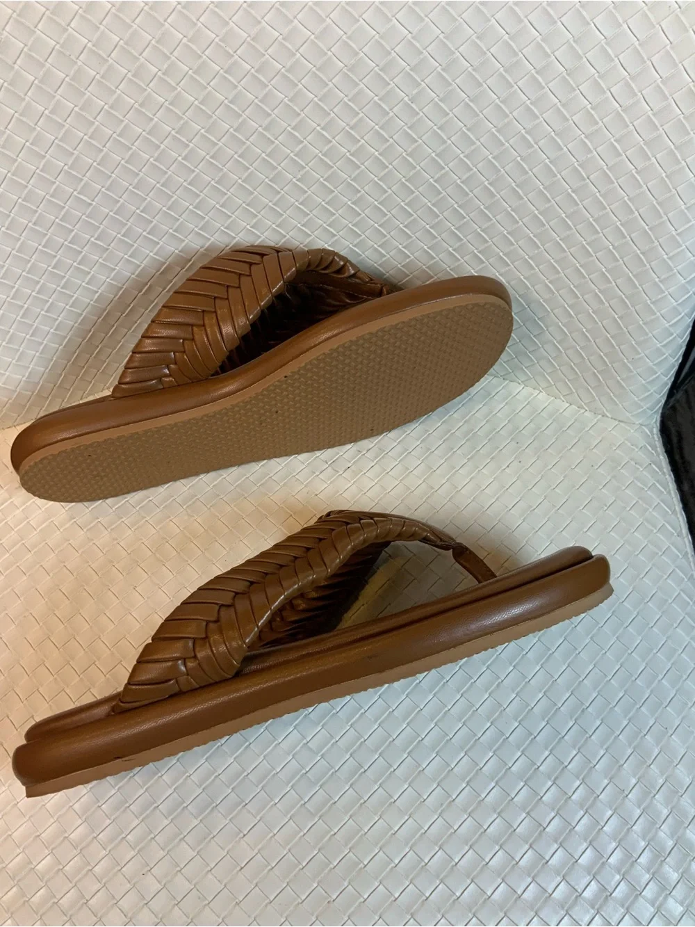 Kelsi Dagger Tan Braided Thong Sandals